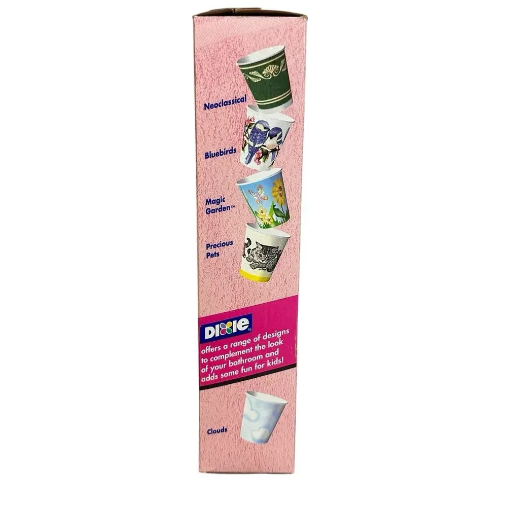 Dixie Bathroom Cups 3 oz Paper Cups Neoclassical Designs 64 count Vintage